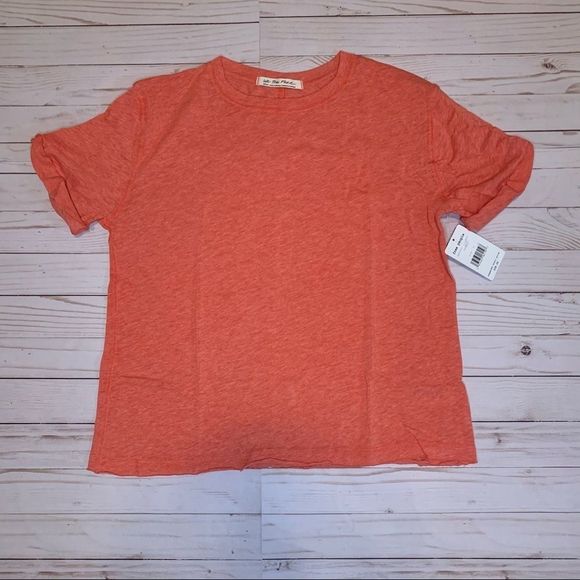 Free People Tops - NWT Free People Coral/Poppy Short Sleeve Tee